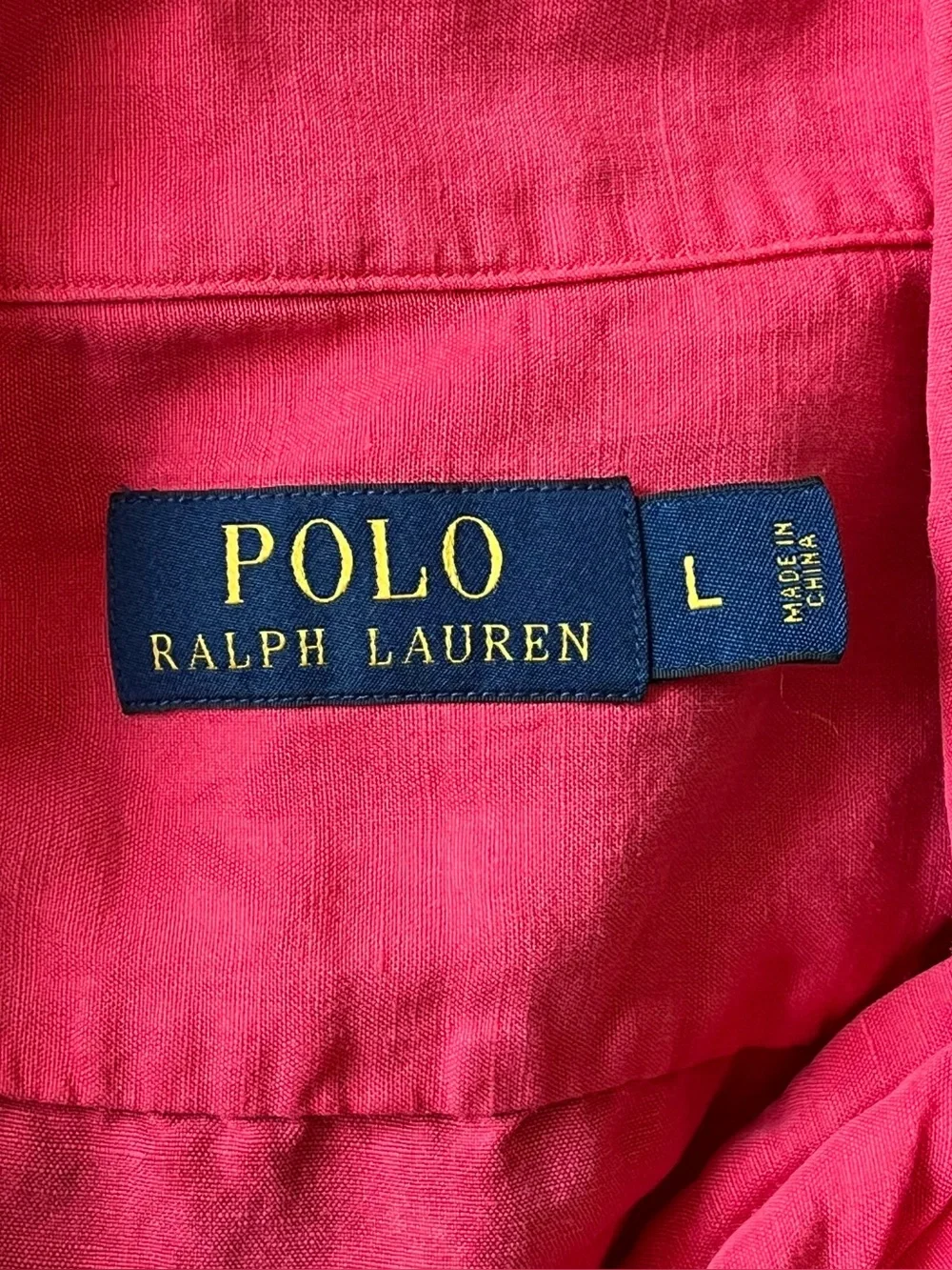 Polo Ralph Lauren Linen/ Silk Short Sleeve Camp Shirt Mens Large